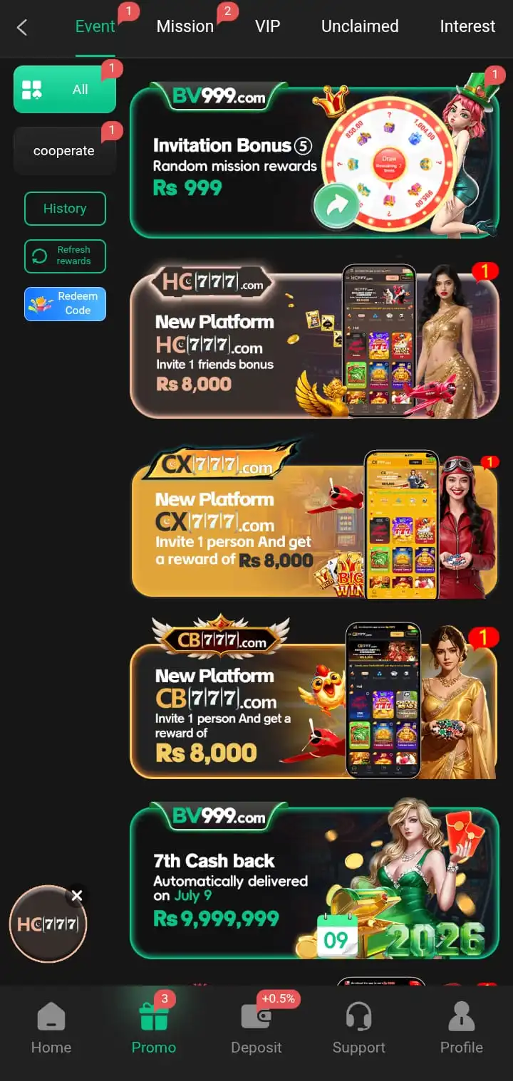 Bv999 apk bonus